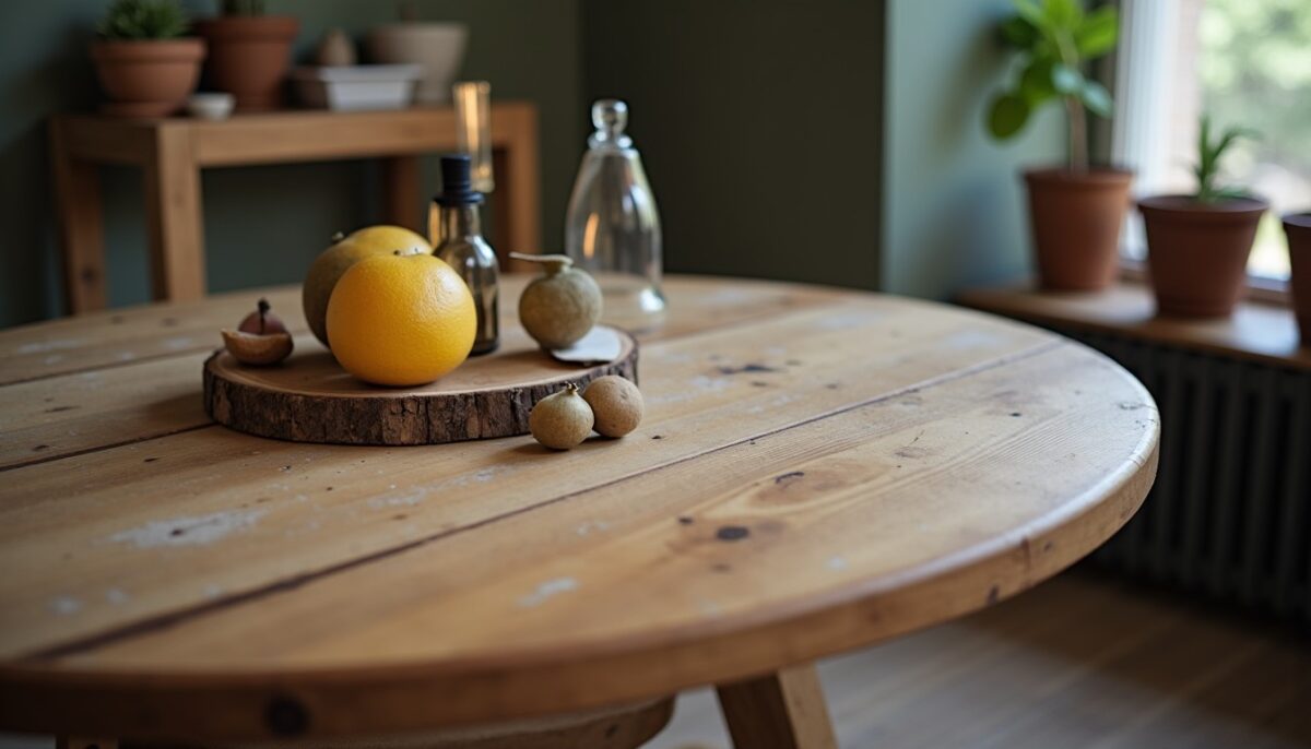 Décoration DIY : astuces créatives pour transformer une table ronde en bois ancien